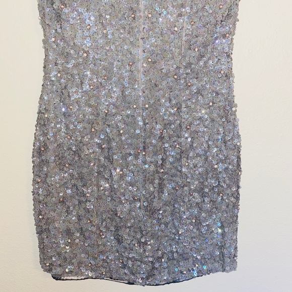 {Parker} Serena silver sequin mini dress - Picture 12 of 13